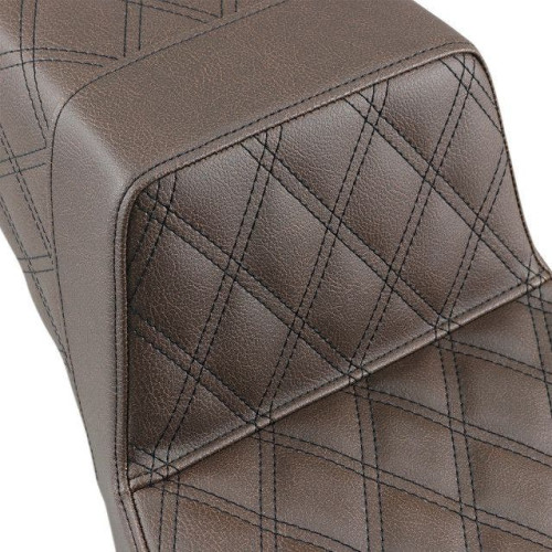 PartzBiz HD: 4403867-Saddlemen Brown Full Lattice Stitch LS Diamond Step Up Seat Harley FLH 97-07 | 897-06-175บีอาร์