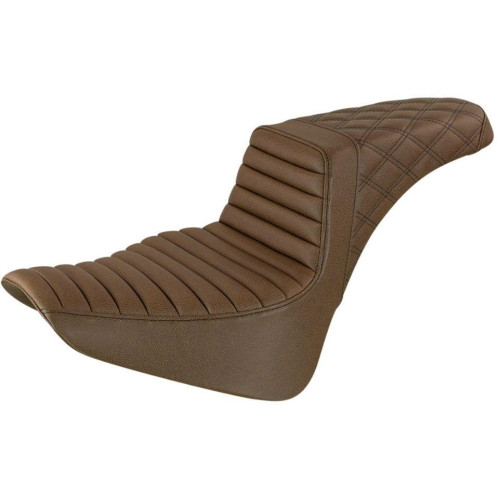 PartzBiz HD: 4403838-เบาะนั่งแบบ Step Up สีน้ำตาลแบบ Step Up 2 เบาะ Tuck n Roll & Lattice Stitched Softail 18-23