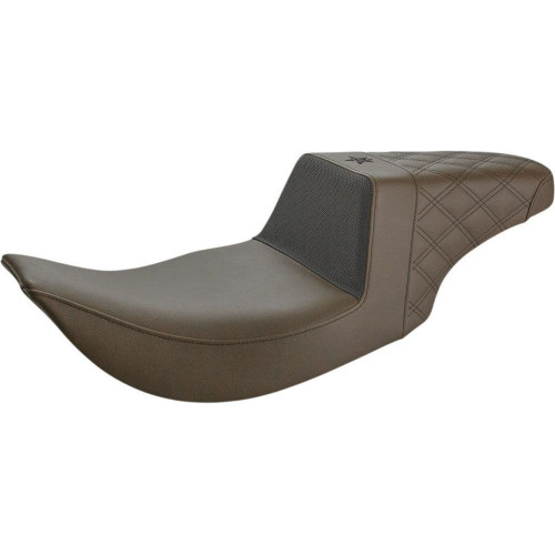 PartzBiz HD: 4403840-Saddlemen Brown Unknown Gripper Step Up 2-Up Gel Seat Harley Road King 97-07