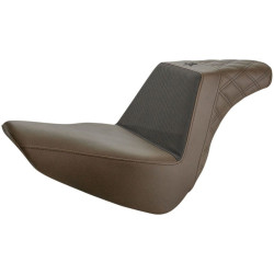 PartzBiz HD DS08021441 - Saddlemen Brown Unknown กริปเปอร์ Step Up 2-Up Gel Seat Harley Softail FLFB 18-Up