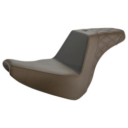 PartzBiz HD DS08021445 - Saddlemen Brown Unknown Gripper Step Up 2-Up Gel Seat Harley Softail FXBR 18-20