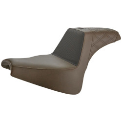 PartzBiz HD DS08021442 - Saddlemen Brown Unknown กริปเปอร์ Step Up 2-Up Gel Seat Harley Softail FXFB 18-Up
