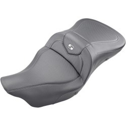 PartzBiz HD DS08011190 - Saddlemen Carbon Fiber Extended Reach Heated Road Sofa Seat Harley Touring 08-Up best new bagger dresser seat upgrade replacement 