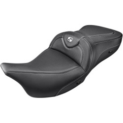 PartzBiz HD DS08011167 - Saddlemen Carbon Heated Road Sofa Two Up Seat Harley FLHT FLHT FLT 08-23 FLHT FLHT FLT 0801-1167 08011167 808-07B-185HCT