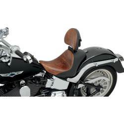 PartzBiz HD DS08220188 - Saddlemen Distressed Brown Leather Lariat Drivers Backrest Seat Harley 08-19 | 11567B