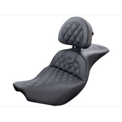 PartzBiz HD DS08102090 - Saddlemen I14-07-182BR โซฟาถนน LS เย็บ 2 ที่นั่งพร้อมพนักพิง 14-19 หัวหน้าเผ่าอินเดียน roadmaster สปริงฟิลด์รถจักรยานยนต์หนังสีดำแบบกำหนดเองอัพเกรดการขับขี่ที่สะดวกสบาย