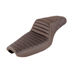 PartzBiz HD DS08040754 - Saddlemen Step-Up Tuck-N-Roll & Lattice Brown Seat 4 Harley 04-20 XL W/4.5 Tank | 807-03-176BR