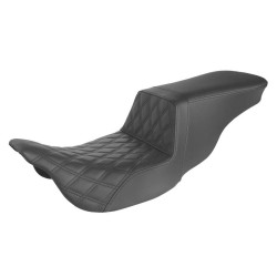 PartzBiz HD DS08011424 - Saddlemen Tour Step Up Lattice FR Stitch Seat Harley Touring FLH/T 08-Up