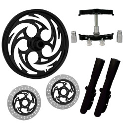 PartzBiz HD SAVAGE-DUAL-BLK-KIT-PCKG - Savage Black 23" Wheel Tire Dual Rotors w/ Raked Triple Trees Lowers & Sliders | SAVAGE-DUAL-BLK-KIT-PCKG PartzBiz HD SAVAGE-DUAL-BLK-KIT-PCKG - Savage Black 23" Wheel Tire Dual Rotors w/ Raked Triple Trees Lowers & Sliders | SAVAGE-DUAL-BLK-KIT-PCKG