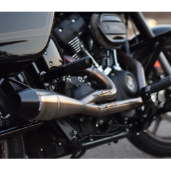 PartzBiz HD WP930-01236 - Sawicki 2 into 1 Brushed Shorty Length Exhaust Black Tip Harley M8 Softail 18-Up PartzBiz HD WP930-01236 - Sawicki 2 into 1 Brushed Shorty Length Exhaust Black Tip Harley M8 Softail 18-Up