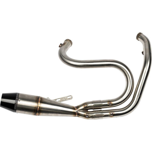 PartzBiz HD: 4403500-Sawicki 2 into 1 13" Raw Full Lengh Pipe Black Tip Exhaust Harley Dyna 17-Up 