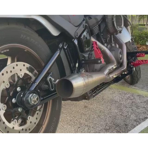PartzBiz HD: 4403508-Sawicki 2 into 1 Brushed Full Length Cannon Exhaust Harley M8 Softail 18-Up