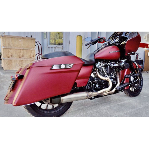 PartzBiz HD: 4403470-Sawicki 2 into 1 Brushed Mid Length Pipe Black Tip Exhaust Harley TC Touring 95-16 PartzBiz HD: 4403470-Sawicki 2 into 1 Brushed Mid Length Pipe Black Tip Exhaust Harley TC Touring 95-16