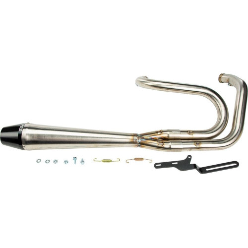 PartzBiz HD: 4403476-Sawicki 2 into 1 Raw Pipe Black Tip Exhaust System Harley Dyna FXD 91-17