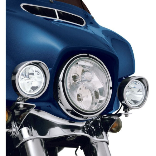 PartzBiz HD: 4403179-Show Chrome LED 3.5" Chrome Driving Passing Light Kits for Harley FLH/T 93-17 | 91-315L