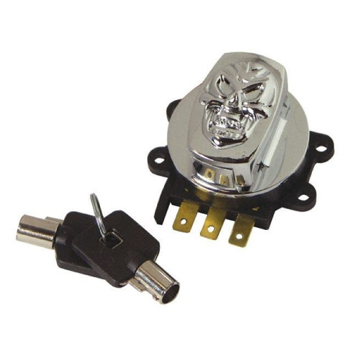 PartzBiz HD: 4403163-Skull Ignition Switch w/ Round Key Harley Road King Dyna Softail 96-13 71313-96A