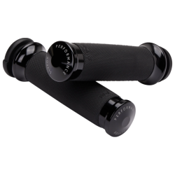 PartzBiz HD DS06303086 - Slyfox Custom Contour Black Anodized Grips 4 Harley 08-23 Throttle By Wire | CC-86-AN-FL-FOX