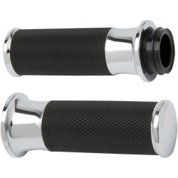PartzBiz HD AN07-322 - Arlen Ness Fusion Chrome Smoothie Hand Grips Harley Throttle By Wire รุ่น | 07-322 PartzBiz HD AN07-322 - Arlen Ness Fusion Chrome Smoothie Hand Grips Harley Throttle By Wire รุ่น | 07-322