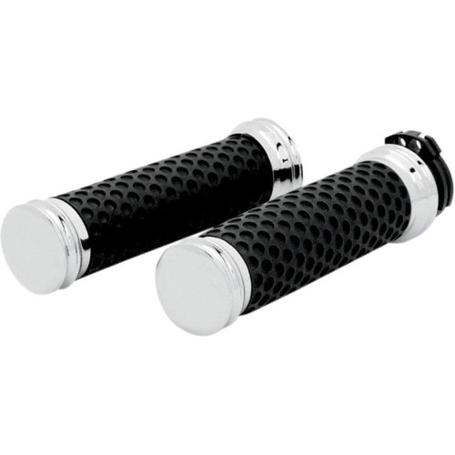 PartzBiz HD: 4403123-Arlen Ness Chrome Smooth Soft-Touch Hand Grips Dual Cable สำหรับ Harley | 07-090 PartzBiz HD: 4403123-Arlen Ness Chrome Smooth Soft-Touch Hand Grips Dual Cable สำหรับ Harley | 07-090