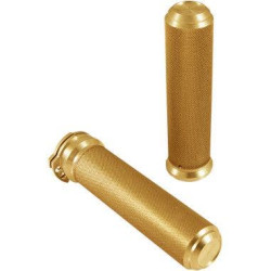 PartzBiz HD DS06301753 - The Speed Merchant Gold Alumimum Speed Grips for 1" Bars Harley Cable Throttle | SM-AG100G