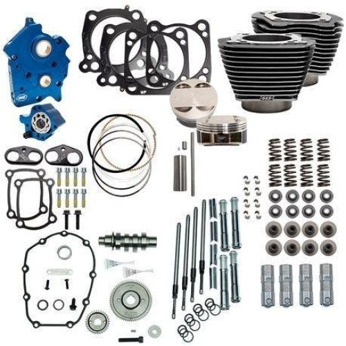 PartzBiz HD: 4403021-S&S 124" Bolt On All Black Big Bore Kit Gear 550 Cam Black Pushrod Oil Cool | 310-1059