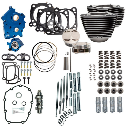 PartzBiz HD: 4403023-S&S 124 Bolt On Big Bore Kit Highlighted Chain 550 Cam Chrome Pushrod Water Cool | 310-1050 PartzBiz HD: 4403023-S&S 124 Bolt On Big Bore Kit Highlighted Chain 550 Cam Chrome Pushrod Water Cool | 310-1050