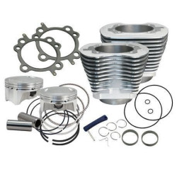 PartzBiz HD SS910-0650 - S&S Cycle 4" Sidewinder 110" Big Bore Kit 07-17 HD® Big Twin Cam Silver | 910-0598 / 910-0650 PartzBiz HD SS910-0650 - S&S Cycle 4" Sidewinder 110" Big Bore Kit 07-17 HD® Big Twin Cam Silver | 910-0598 / 910-0650