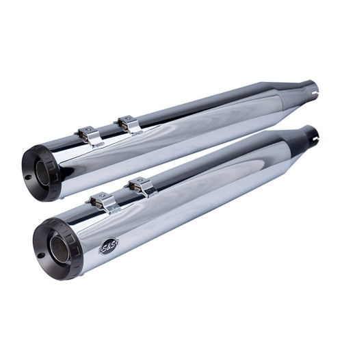 PartzBiz HD: 4402884-S&S Cycle Chrome Grand National 4" Slip On Mufflers for Harley FLH Touring 17-18 | 550-0693