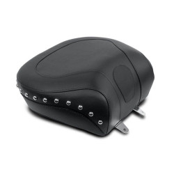 PartzBiz HD MD79130 - Mustang Seat Wide Chrome Studded เบาะหลังสำหรับ Harley 00-05 FXST 00-07 | 79130