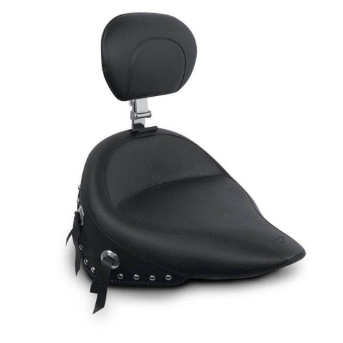 PartzBiz HD: 4402753-Mustang Seat Wide Chrome Studded Solo Seat พร้อมพนักพิง Harley 00-05 FXST 00-07 | 79120 PartzBiz HD: 4402753-Mustang Seat Wide Chrome Studded Solo Seat พร้อมพนักพิง Harley 00-05 FXST 00-07 | 79120