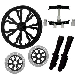 PartzBiz HD SUMMIT-DUAL-BLK-KIT-PCKG - Summit Black 23" Wheel Tire Dual Rotors w/ Raked Triple Trees Lowers & Sliders | Summit-DUAL-BLK-KIT-PCKG PartzBiz HD SUMMIT-DUAL-BLK-KIT-PCKG - Summit Black 23" Wheel Tire Dual Rotors w/ Raked Triple Trees Lowers & Sliders | Summit-DUAL-BLK-KIT-PCKG