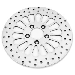 PartzBiz HD M-RT-1100 (x2) / EP-13274(x2) / TR610590 (x2) - Super Spoke Polished Dual Front 11.8 Rotors w/ Hardware & Brake Pads 08-13 FLH/T M-RT-1100 044286 610590 FA409V