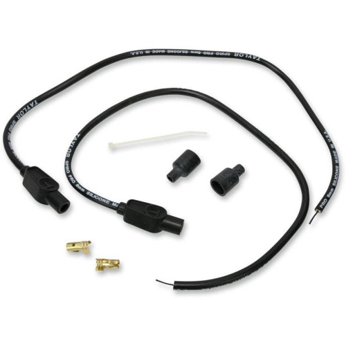 PartzBiz HD: 4402590-Sumax Taylor 8mm 24 ” L 180 องศา Spiro-Pro Black Spark Plug Wires Harley Custom | 76085