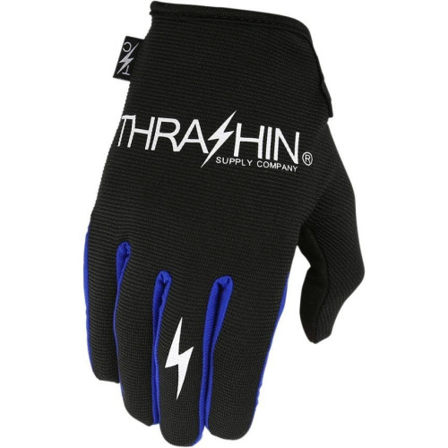 PartzBiz HD: 4402457-Thrashin Supply Company ถุงมือมอเตอร์ไซค์ Stealth สีดำ/น้ำเงิน