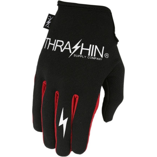 PartzBiz HD: 4402427-Thrashin Supply Company ถุงมือมอเตอร์ไซค์ Stealth สีดำ/แดง