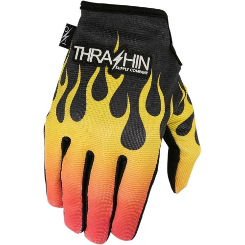 PartzBiz HD: 4402434-บริษัท Thrashin Supply Company ถุงมือรถจักรยานยนต์ Flame Stealth