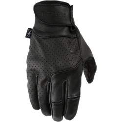 PartzBiz HD DS33013374C - Thrashin Supply Company Siege Black Leather Motorcycle Gloves