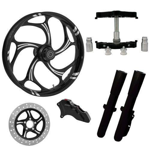 PartzBiz HD: 4402285-Torsion Eclipse 23" Wheel Tire Single Side w/ Raked Triple Trees Lowers & Sliders | TORSION-SNGL-ECL-KIT-23PCKG