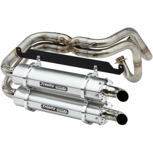 PartzBiz HD: 4402180-Trinity Racing TR-4170D Stage 5 Full Exhaust System Brushed Honda Talon 2019 1830-0592 18300592 ATV UTV off road Performance Upgrade Slip On muffler Pipe Headerที่ดีที่สุดสำหรับ
