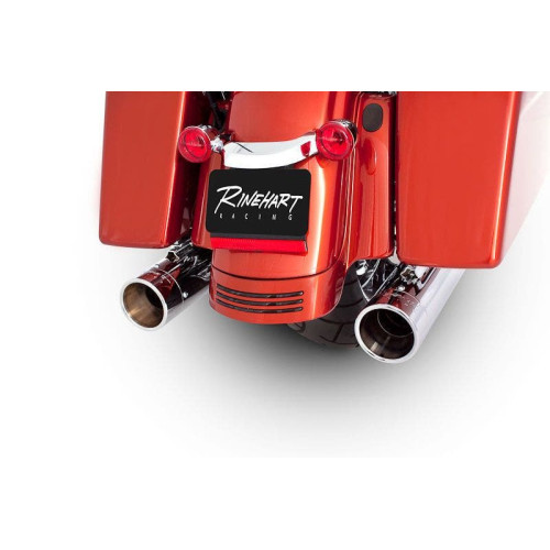 PartzBiz HD: 4402152-ท่อ Rinehart True Dual 4 ” Chrome Slip On พร้อมปลายท่อ Chrome Harley Touring '95-Up | 100-0210C