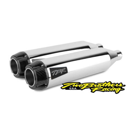 PartzBiz HD: 4402039-Two Brothers 005-4360499D Chrome Gen II 2-Into-1 Full System 04-17 Softail 597720 fatbob fatboy breakout fat tire wide exhaust harley davidson
