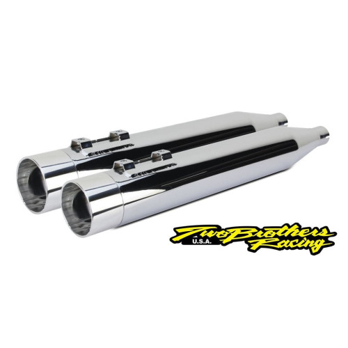 PartzBiz HD: 4401999-Two Brothers 005-4380499D-P Polished Dual Slip On Mufflers 95-16 Harley FLH FLT 597727 exhaust touring electra glide