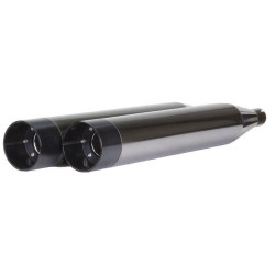 PartzBiz HD TBR005-456D-BC - Two Brothers 005-456D-BC Black Chrome Slip On Mufflers 17-19 Harley Touring FLH FLT ท่อไอเสียแบบกำหนดเอง