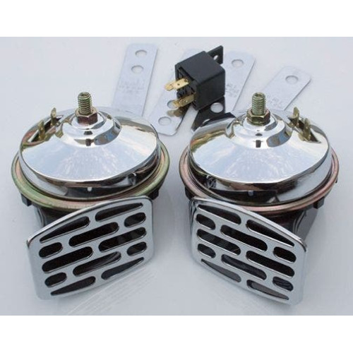 PartzBiz HD: 4401865-Ultima 16-17 Chrome Plated 12V Universal Air Horn 107 dB Harley or Custom replacement oe honk best for safety electrical