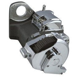 PartzBiz HD MW201-32 - Ultima 201-32 สีดำ/Chrome 6 สปีดไดรฟ์ด้านขวาประเภทสายเคเบิลสำหรับรถจักรยานยนต์เกียร์ 6-Spd Six Spd Custom Harley Davidson 91-99 Softail Chopper Drive Tranny Performance Replacement Upgrade