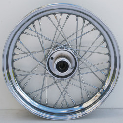 PartzBiz HD MW36-390 - Ultima 36-390 Chrome 40 Spoke 21 X 2.15" Front Wheel Harley FXR XL 84-99 chopper classic old school wire custom bagger replacement best for performance motorcycle