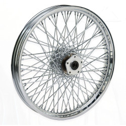 PartzBiz HD MW36-418 - Ultima 36-418 Chrome 80 Spoke Front Wheel w/ Billet Hub 18‚Äùx 3.50‚Äù 3/4" Axle single disc