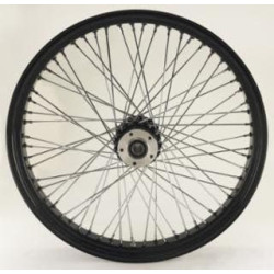 PartzBiz HD MW36-656 - Ultima 36-656 Black / Chrome Billet 60 Spoke 26 x 3.5" Dual Disk Front Wheel 1" Axle 00-07 Harley Davidson Custom Chopper Bike Motorcycle Rim Classic Upgrade Replacement 