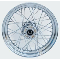 PartzBiz HD MW36-733 - Ultima 36-733 Chrome 40 Spoke 16 x 3 Front Wheel 00-06 Harley Davidson Softail Dyna FX FLS FLST FXD FXDWG chopper classic old school wire custom bagger replacement best for performance motorcycle