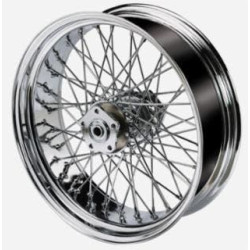 PartzBiz HD MW36-735 - Ultima 36-735 Chrome 60 Spoke 16 x 5.5 Billet Rear Wheel Rim Harley Davidson Custom Softail Dyna XL FX FLS FLST FXD FXDWG chopper classic old school wire custom bagger replacement best for performance motorcycle
